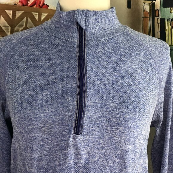 ATHLETA Fastest Track Athletic Jacket Women's size S Lavender 1/2 Zip Shirred - Picture 7 of 10